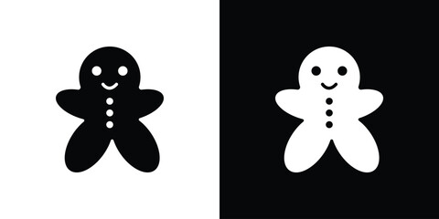 Gingerbread man icons set. vector icons designed in filled style