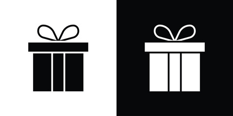 Gift icons set. vector icons designed in filled style