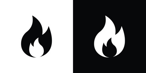 Flame icons set. vector icons designed in filled style