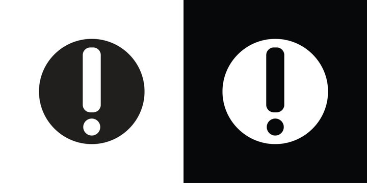 Exclamation interface icons set. vector icons designed in filled style