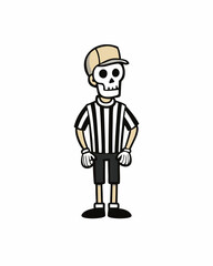Obraz premium Skeleton Football Referee Illustration On White Background