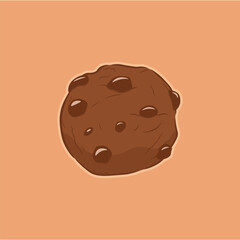 Illustration of a coockie with chocochips sprinkles biscuit or chocolate cookie cartoon
