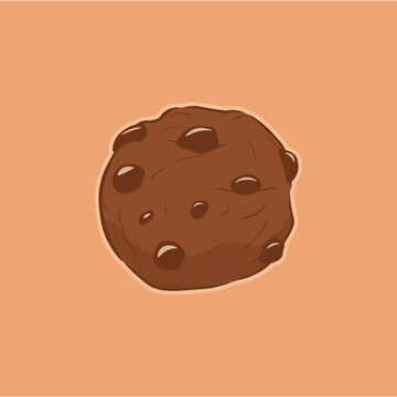 Illustration of a coockie with chocochips sprinkles biscuit or chocolate cookie cartoon