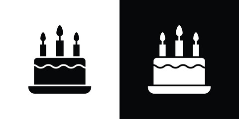 Cake birthday icons set. vector icons designed in filled style