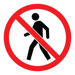 Vector art of no pedestrians allowed sign