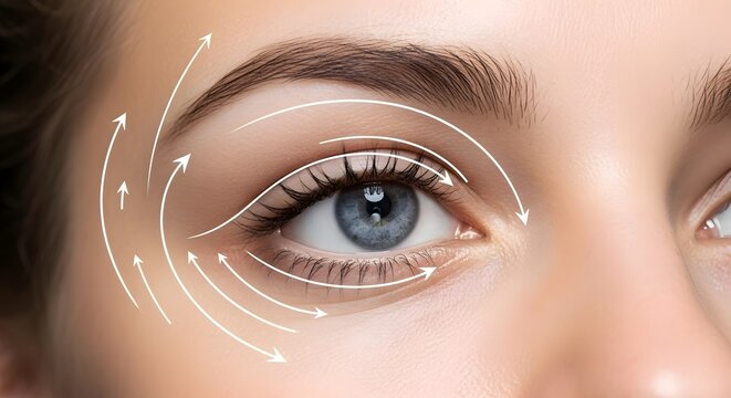 Eye lift surgery non surgical blepharoplasty treatment concept