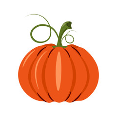 Vector Pumpkin. Beautiful cartoon vector Pumpkin isolated transparent backgorund. Perfect element for autumn poster banner design Thanksgiving Day greeting card cover. EPS 10
