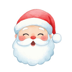 watercolor cute cartoon character santa claus elements