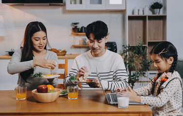 Family spends their free time together