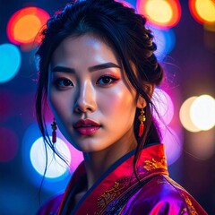 close up portrait of beautiful asian woman