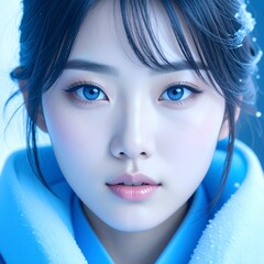 close up portrait of beautiful asian woman