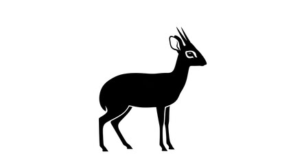 Obraz premium Antelope silhouette against white background