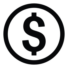 Vector art of dollar sign inside a circle