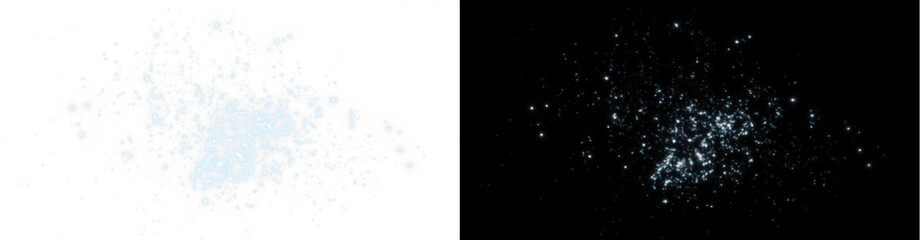 Stunning Blue Light Particles Overlay for Contemporary Graphic Design Projects Available in PNG Format