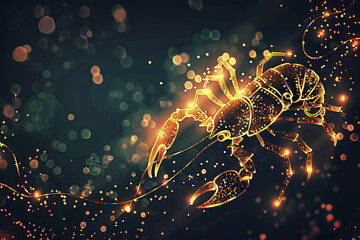 Obraz premium Abstract composition with concept of Scorpio zodiac sign symbol