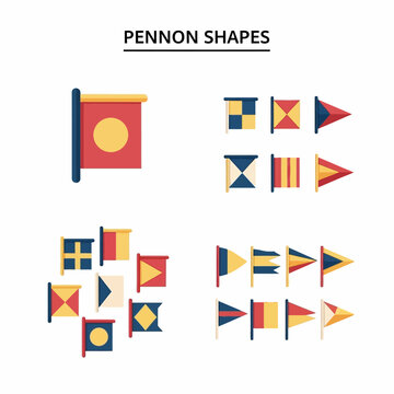 Pennon Shapes - A Collection of Nautical Flags and Signals.