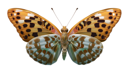 The Butterfly's Art: A vivid display of a butterfly with intricate pattern wings, showcase nature's artistry.