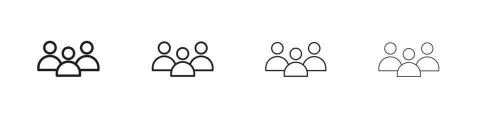 Users icons designed in outline, line and stroke style