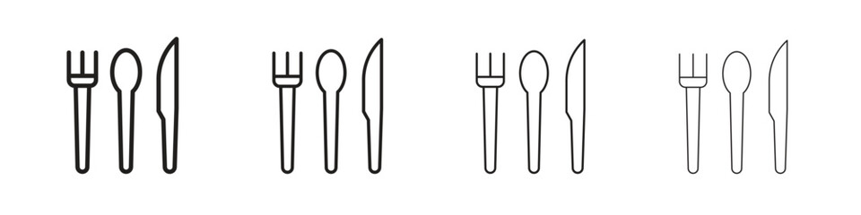 Utensils icons designed in outline, line and stroke style