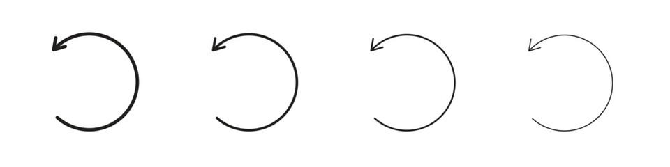 Undo icons designed in outline, line and stroke style