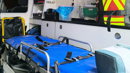 Intérieur d'une ambulance