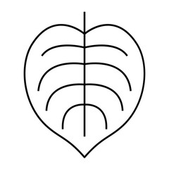 Heart Tropical Leaf outline icon