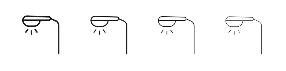 Street light icons designed in outline, line and stroke style