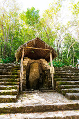 Coba pyramids archeological site in Mexico