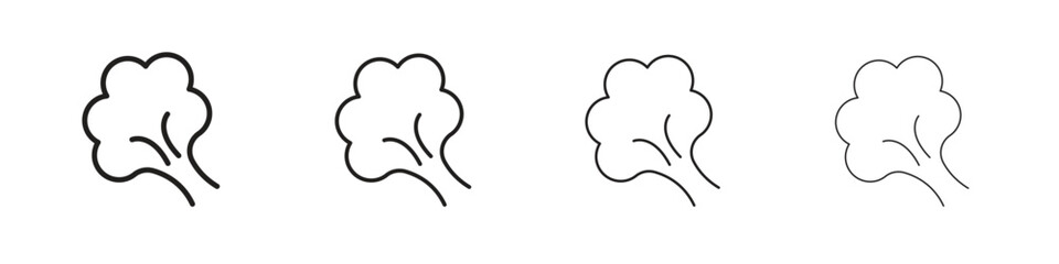 Smoke icons designed in outline, line and stroke style