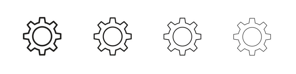 Settings icons designed in outline, line and stroke style