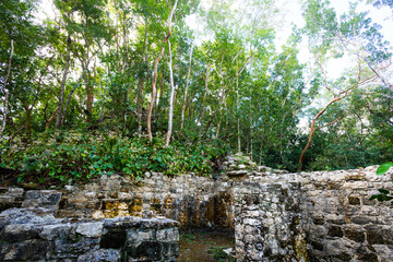 Coba pyramids archeological site in Mexico