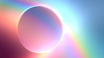 Fototapeta premium 虹色に輝くプリズムの円形グラデーション背景