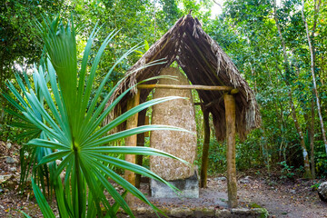 Coba pyramids archeological site in Mexico