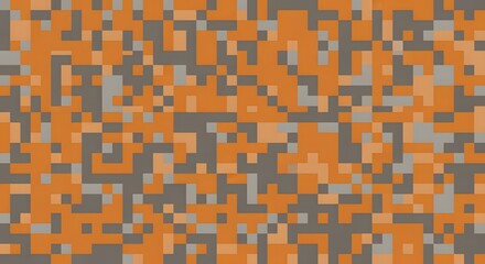 Pixel art seamless mosaic with small squares in warm orange and cool grey, perfect for wallpapers and design templates.