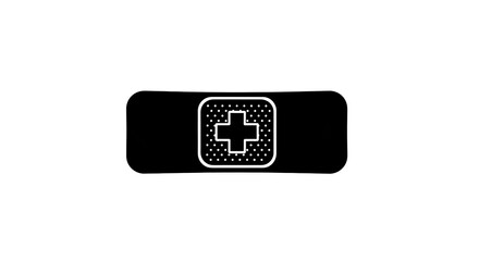 Black and white adhesive bandage illustration