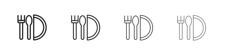 Restaurant icons designed in outline, line and stroke style