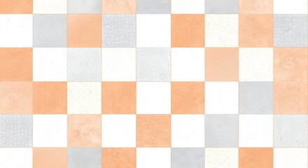 Decorative checkerboard seamless pattern with textured watercolor washes, ideal for posters, branding, and digital art.