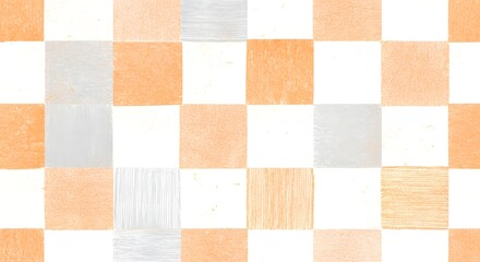 Artistic checkerboard squares pattern with watercolor textures, perfect for modern textile prints and posters.