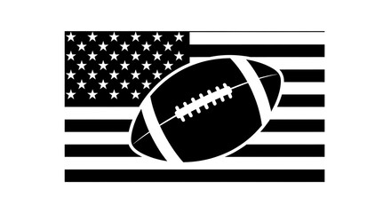 American Football on USA Flag Graphic.