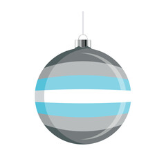 Demiboy flag Christmas ball icon vector isolated on a white background. LGBTQ+ decorative Christmas tree ornament. Christmas hanging bauble with a Demiboy pride flag symbol. LGBTQ holiday season icon
