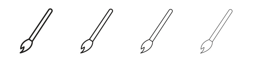 Paint brush icons designed in outline, line and stroke style