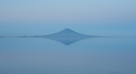 Abstract blue reflection on calm water minimalist design