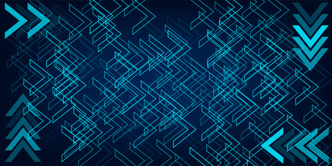 business arrow up growth technology on grid line dark blue background. graph stock market trading investment. chart trend profit income.
