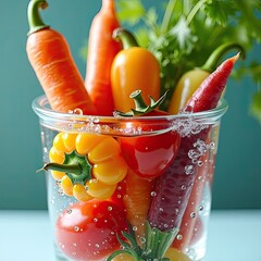fresh vegetables in glass bowl