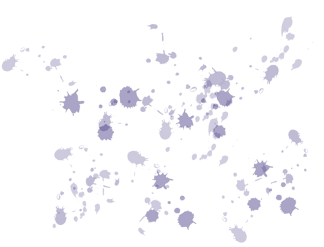 blue ink splashes on transparent background