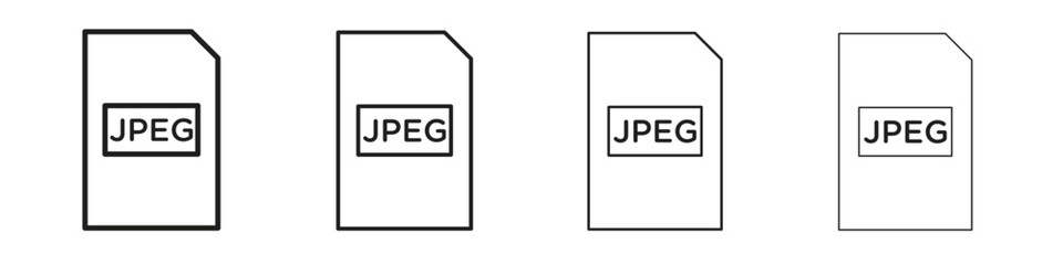 Jpg icons designed in outline, line and stroke style