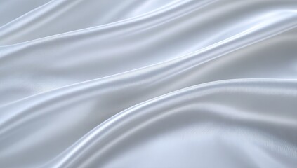 Naklejka premium Elegant folds of smooth, light gray silk fabric, showcasing luxurious drapery and subtle texture.