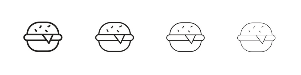 Hamburger icons designed in outline, line and stroke style