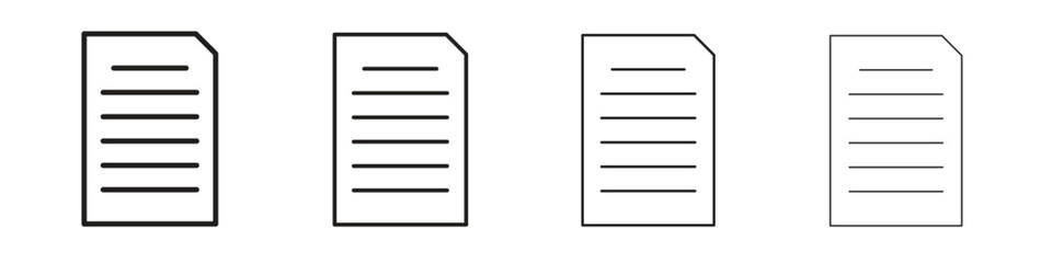 File icons designed in outline, line and stroke style