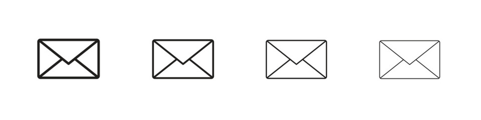 Envelope icons designed in outline, line and stroke style
